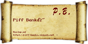 Piff Benkő névjegykártya